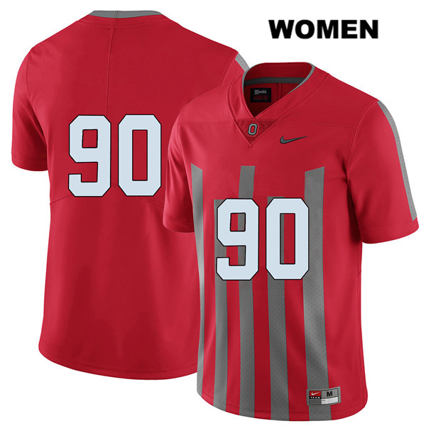 Ohio State Buckeyes Women's Bryan Kristan #90 Red Authentic Nike Elite No Name College NCAA Stitched Football Jersey AL19O62QO
